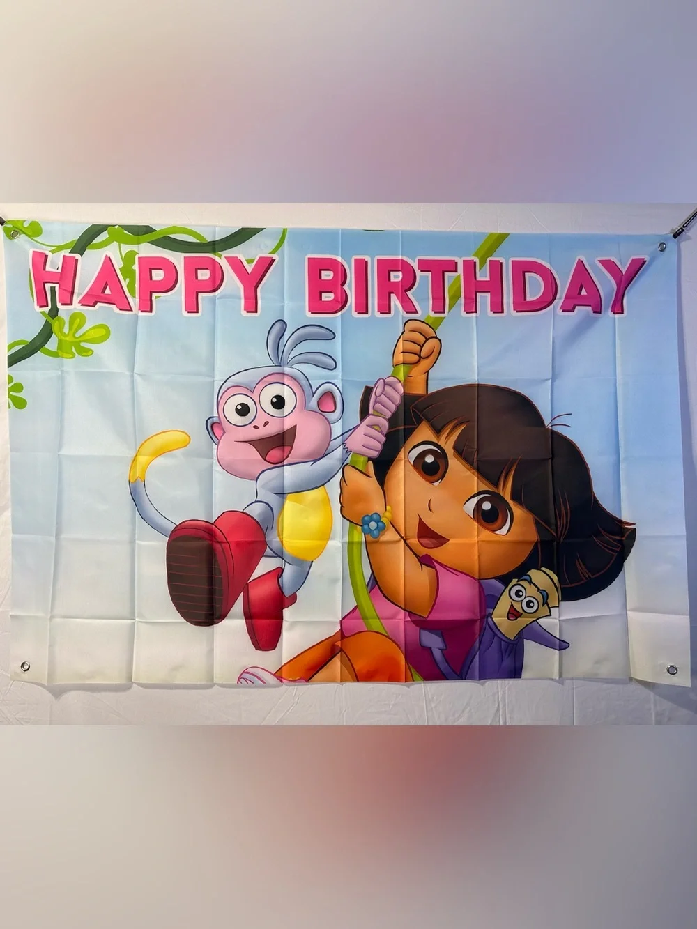 Dora The Explorer Happy Birthday Backdrop Banner 5x3Ft.